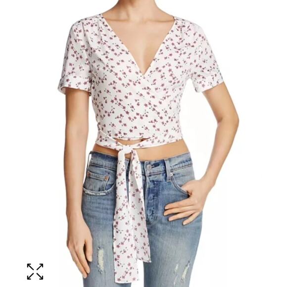 L'Academie The Short Sleeve Wrap Top - Picture 8 of 8